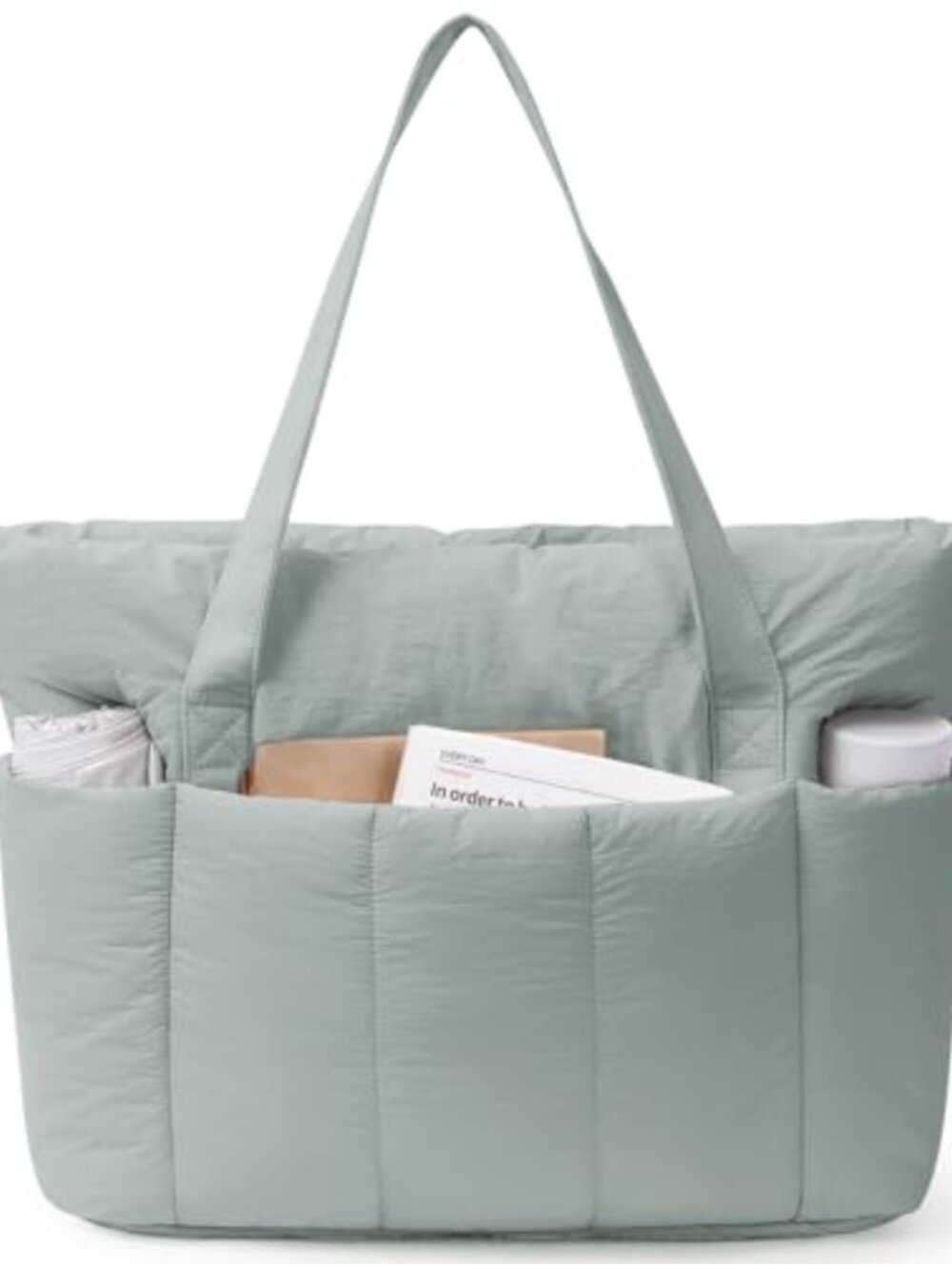 Puffer Work Tote Bag Women Travel Beach School Nurse 15.6 Laptop Nylon
